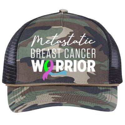 Metastatic Breast Cancer Awareness Aware Warrior Funny Gift Retro Rope Trucker Hat Cap