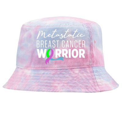 Metastatic Breast Cancer Awareness Aware Warrior Funny Gift Tie-Dyed Bucket Hat