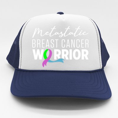 Metastatic Breast Cancer Awareness Aware Warrior Funny Gift Trucker Hat