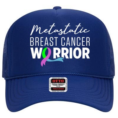 Metastatic Breast Cancer Awareness Aware Warrior Funny Gift High Crown Mesh Back Trucker Hat