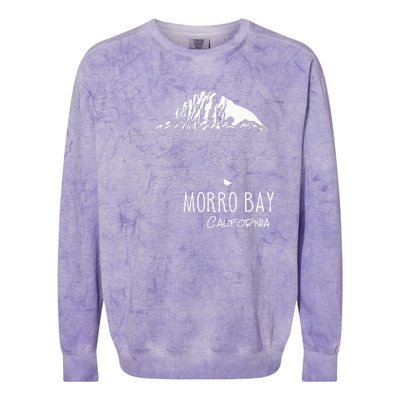 Morro Bay California Morro Rock Ca Drawing Souvenir Line Art Colorblast Crewneck Sweatshirt