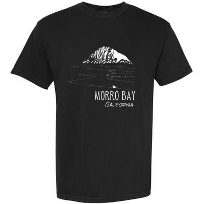 Morro Bay California Morro Rock Ca Drawing Souvenir Line Art Garment-Dyed Heavyweight T-Shirt