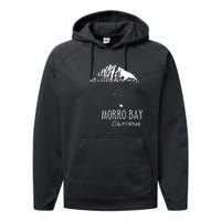 Morro Bay California Morro Rock Ca Drawing Souvenir Line Art Performance Fleece Hoodie