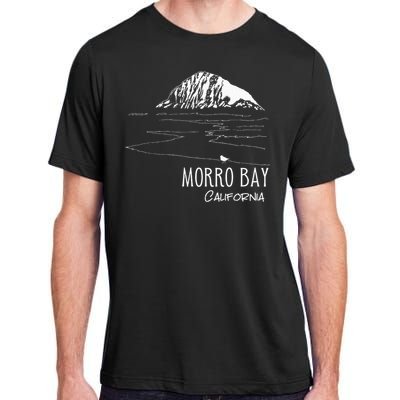 Morro Bay California Morro Rock Ca Drawing Souvenir Line Art Adult ChromaSoft Performance T-Shirt