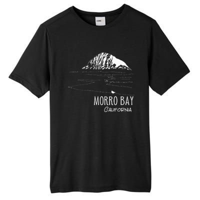 Morro Bay California Morro Rock Ca Drawing Souvenir Line Art Tall Fusion ChromaSoft Performance T-Shirt