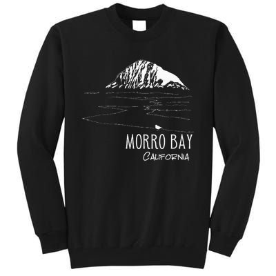 Morro Bay California Morro Rock Ca Drawing Souvenir Line Art Tall Sweatshirt