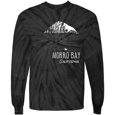 Morro Bay California Morro Rock Ca Drawing Souvenir Line Art Tie-Dye Long Sleeve Shirt