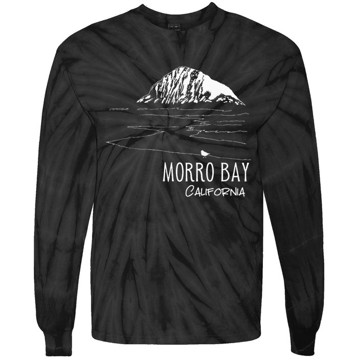 Morro Bay California Morro Rock Ca Drawing Souvenir Line Art Tie-Dye Long Sleeve Shirt