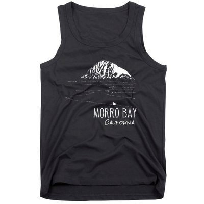 Morro Bay California Morro Rock Ca Drawing Souvenir Line Art Tank Top