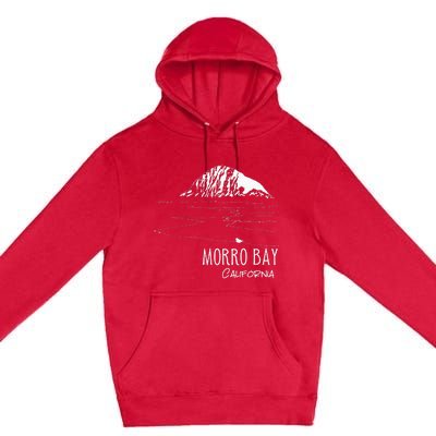 Morro Bay California Morro Rock Ca Drawing Souvenir Line Art Premium Pullover Hoodie