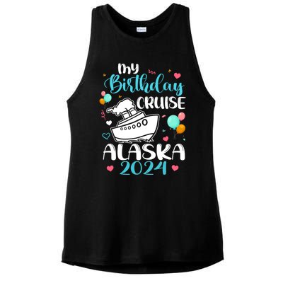 My Birthday Cruise Trip 2024 Alaska Summer Vacation Family Cute Gift Ladies PosiCharge Tri-Blend Wicking Tank