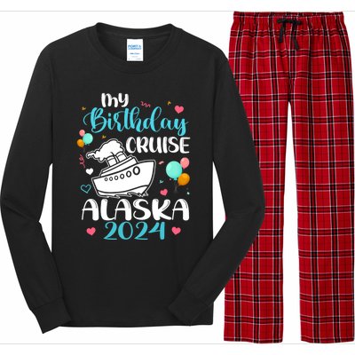 My Birthday Cruise Trip 2024 Alaska Summer Vacation Family Cute Gift Long Sleeve Pajama Set