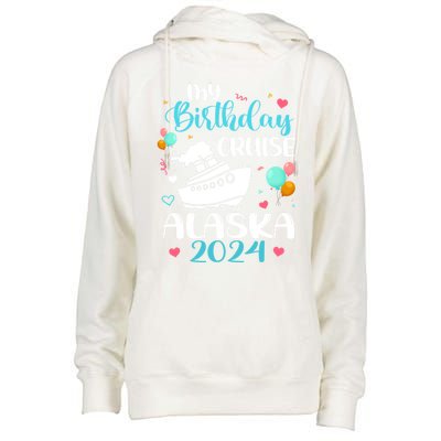 My Birthday Cruise Trip 2024 Alaska Summer Vacation Family Cute Gift Womens Funnel Neck Pullover Hood