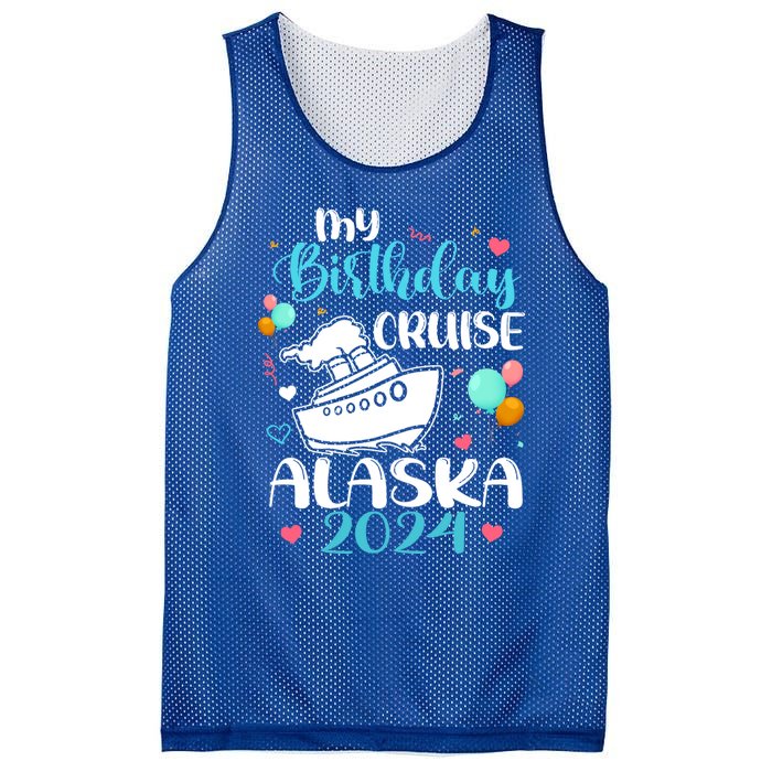 My Birthday Cruise Trip 2024 Alaska Summer Vacation Family Cute Gift Mesh Reversible Basketball Jersey Tank