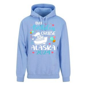 My Birthday Cruise Trip 2024 Alaska Summer Vacation Family Cute Gift Unisex Surf Hoodie