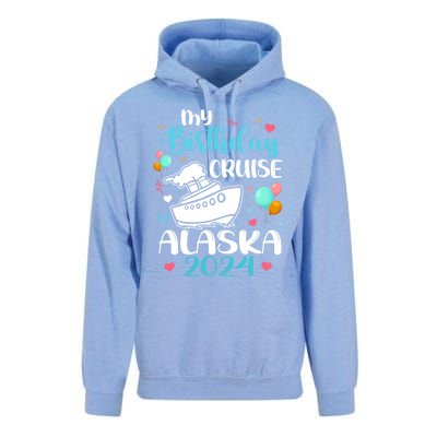 My Birthday Cruise Trip 2024 Alaska Summer Vacation Family Cute Gift Unisex Surf Hoodie