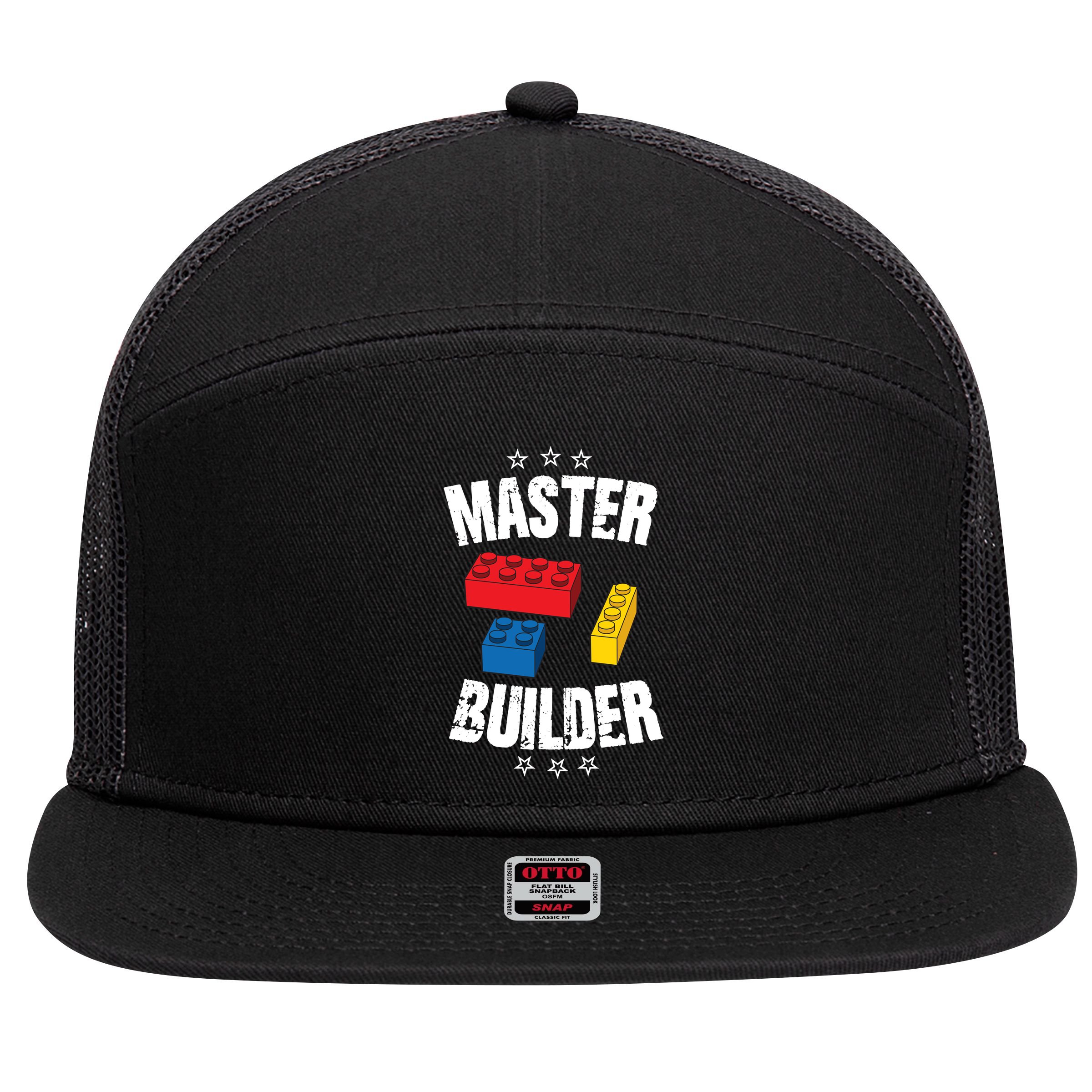 Master Builder Cool Gift 7 Panel Mesh Trucker Snapback Hat
