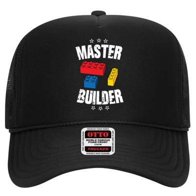 Master Builder Cool Gift High Crown Mesh Back Trucker Hat