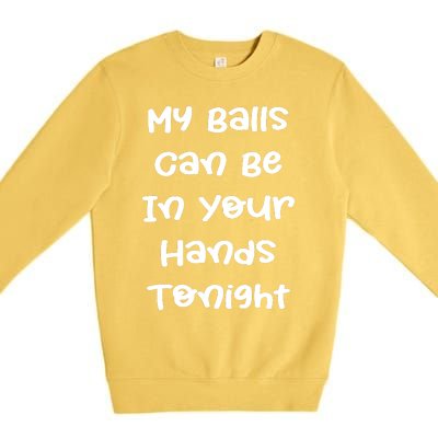 My Balls Can Be In Your Hands Tonight Funny Shirt Sarcastic Quotes Premium Crewneck Sweatshirt