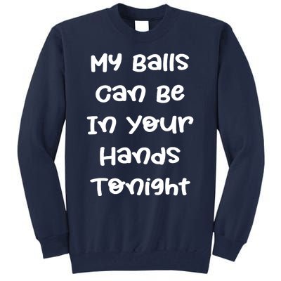 My Balls Can Be In Your Hands Tonight Funny Shirt Sarcastic Quotes Tall Sweatshirt