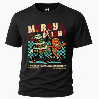 Merry & Bright Christmas Cooling Performance Crew T-Shirt