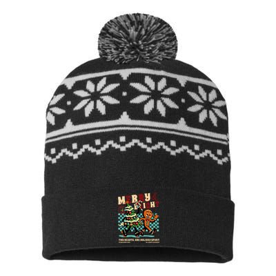 Merry & Bright Christmas USA-Made Snowflake Beanie