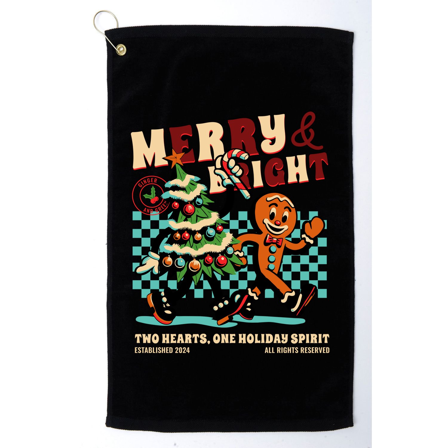 Merry & Bright Christmas Golf Towel