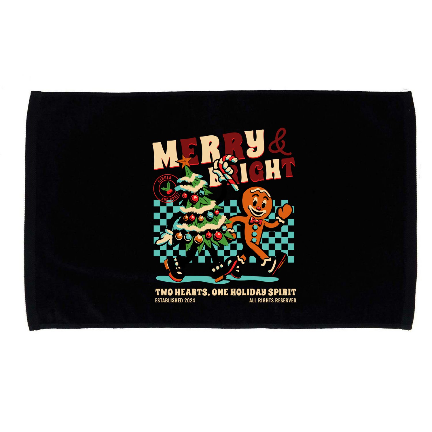 Merry & Bright Christmas Microfiber Hand Towel