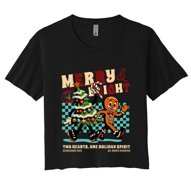 Merry & Bright Christmas Crop Top