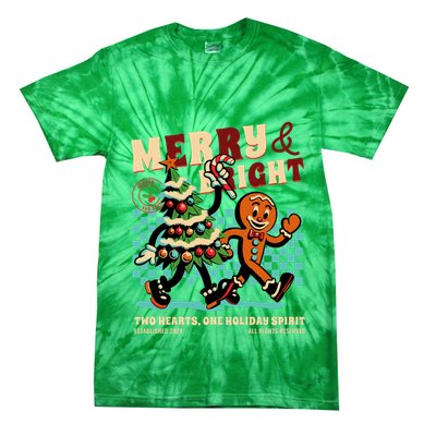 Merry & Bright Christmas Tie-Dye T-Shirt