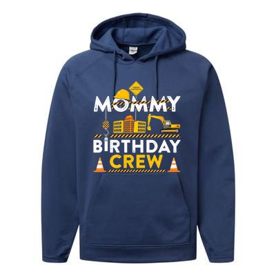 Mommy Birthday Crew Construction Birthday Party Gift Performance Fleece Hoodie