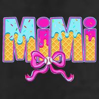Mimi Baseball Coquette Bow Ice Cream Drip Mothers Day 7 Panel Mesh Trucker Snapback Hat