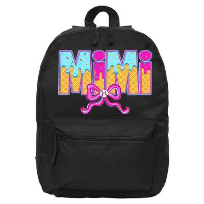 Mimi Baseball Coquette Bow Ice Cream Drip Mothers Day 16 in Basic Backpack