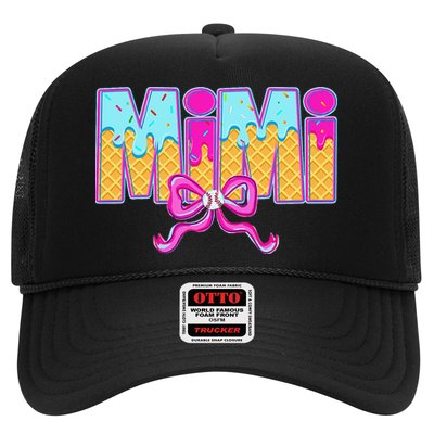 Mimi Baseball Coquette Bow Ice Cream Drip Mothers Day Trucker Hat