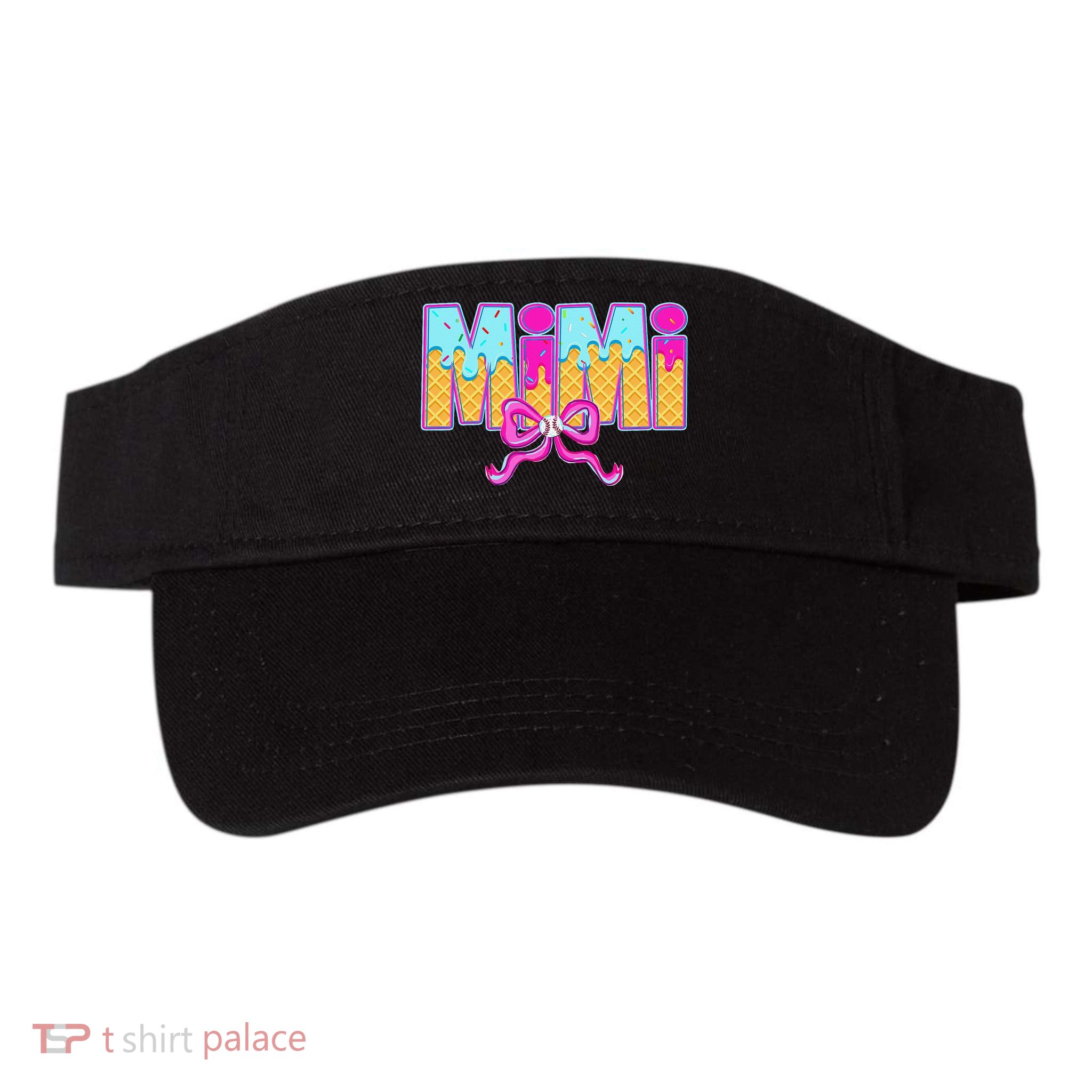 Mimi Baseball Coquette Bow Ice Cream Drip Mothers Day Visor