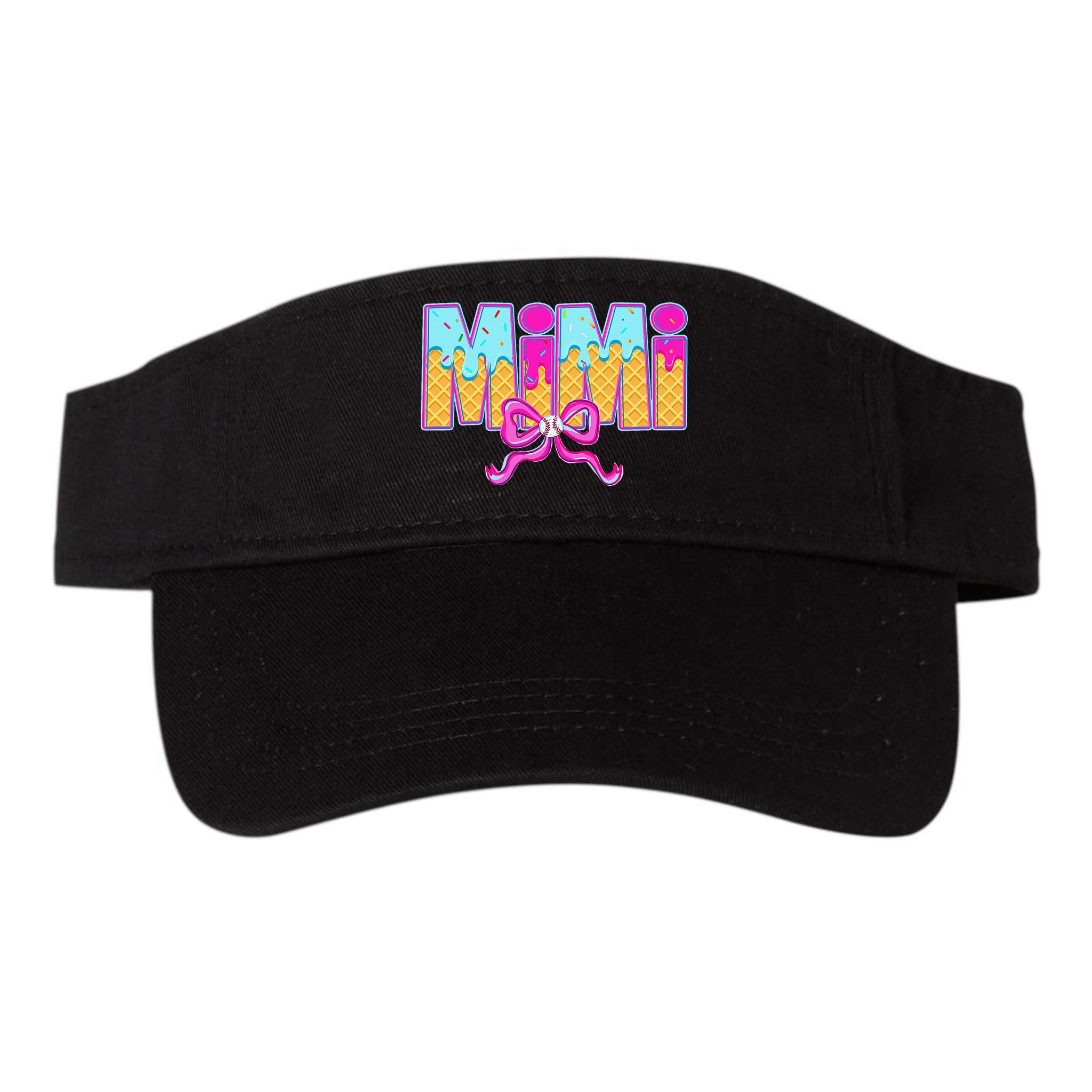 Mimi Baseball Coquette Bow Ice Cream Drip Mothers Day Visor