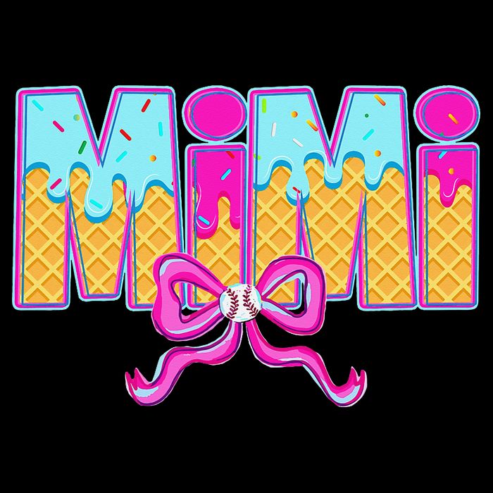 Mimi Baseball Coquette Bow Ice Cream Drip Mothers Day Visor