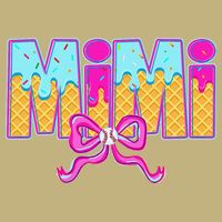 Mimi Baseball Coquette Bow Ice Cream Drip Mothers Day Button
