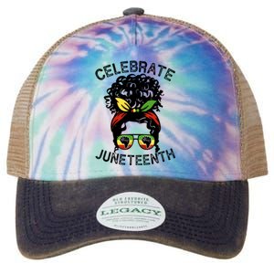 Messy Bun Celebrate Juneteenth Black Pride Indepedence Gift Legacy Tie Dye Trucker Hat