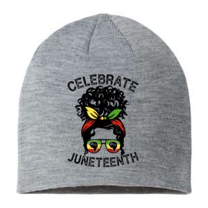 Messy Bun Celebrate Juneteenth Black Pride Indepedence Gift Sustainable Beanie