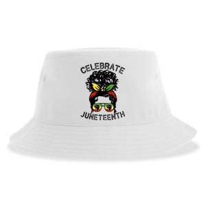 Messy Bun Celebrate Juneteenth Black Pride Indepedence Gift Sustainable Bucket Hat