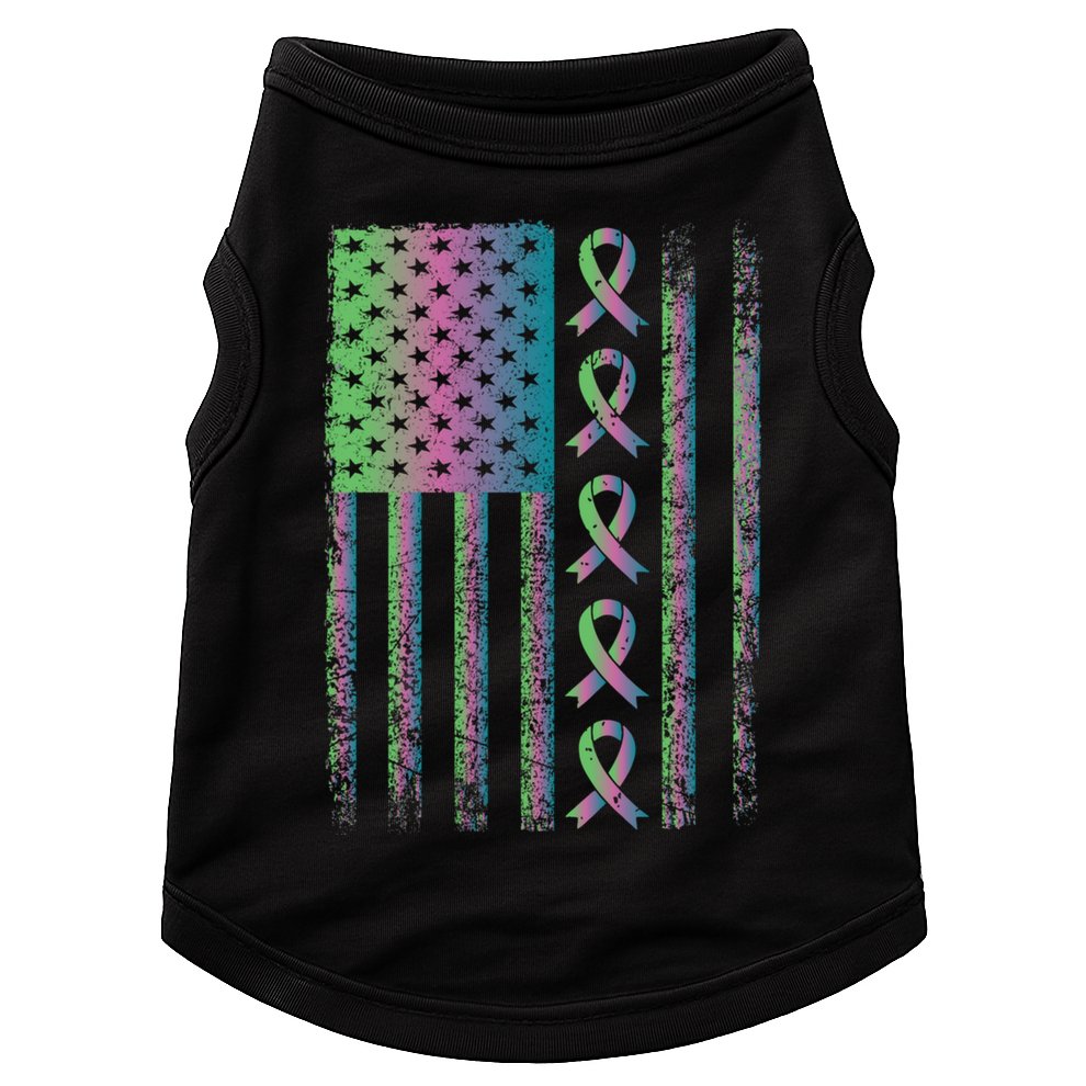 Metastatic Breast Cancer Flag Awareness Survivor Gift Doggie Tank