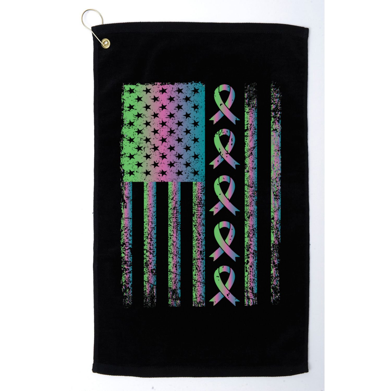 Metastatic Breast Cancer Flag Awareness Survivor Gift Golf Towel