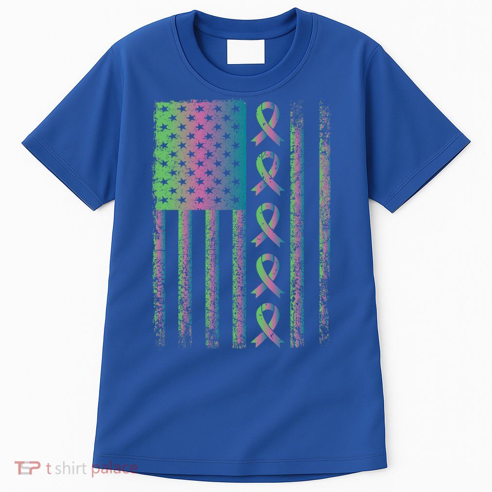 Metastatic Breast Cancer Flag Awareness Survivor Gift Tall T-Shirt