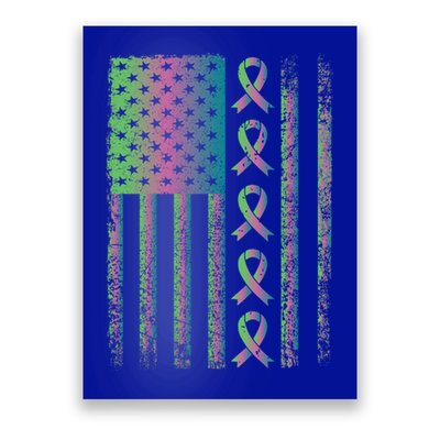 Metastatic Breast Cancer Flag Awareness Survivor Gift Poster