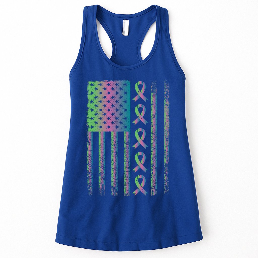 Metastatic Breast Cancer Flag Awareness Survivor Gift Womens Tank Top