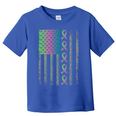 Metastatic Breast Cancer Flag Awareness Survivor Gift Toddler T-Shirt