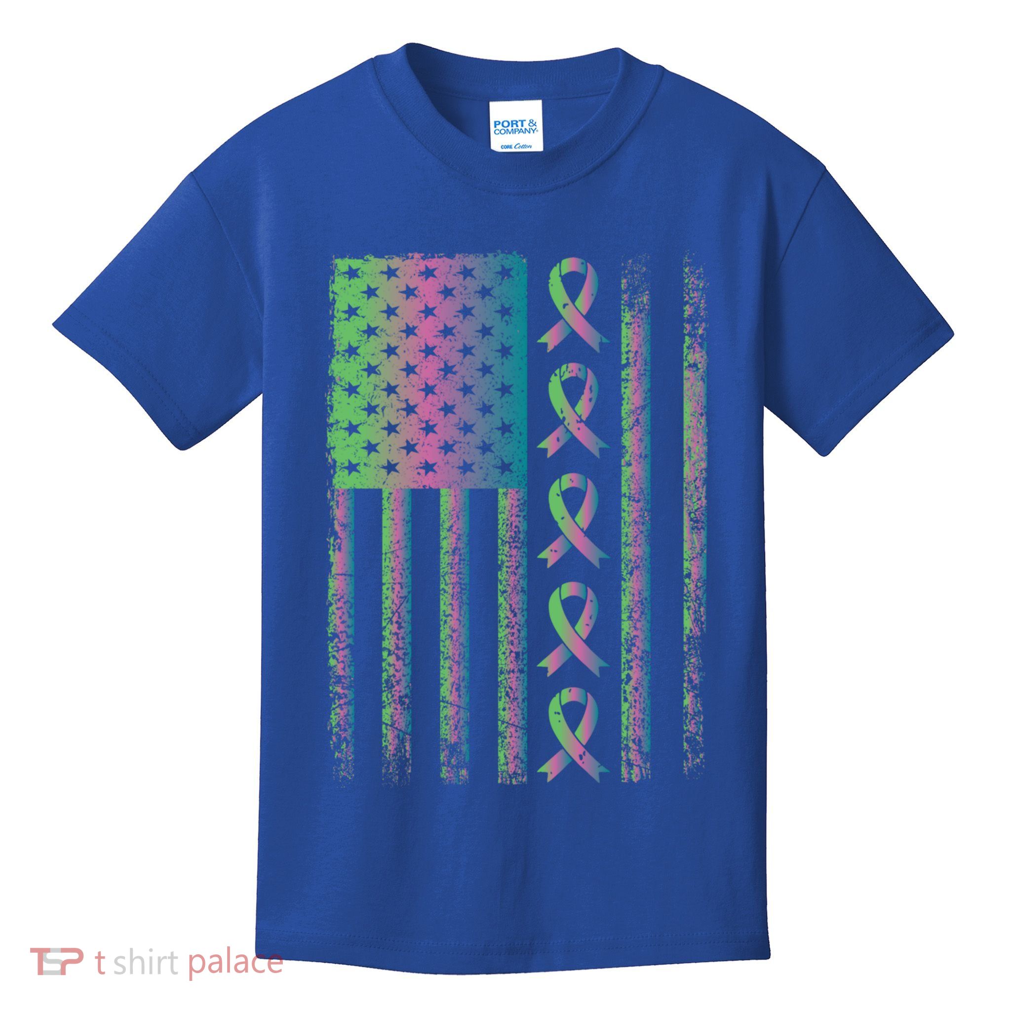 Metastatic Breast Cancer Flag Awareness Survivor Gift Kids T-Shirt