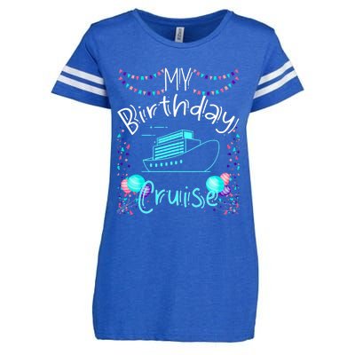 My Birthday Cruise Ship Party Funny Onboard Birthday Squad Enza Ladies Jersey Football T-Shirt