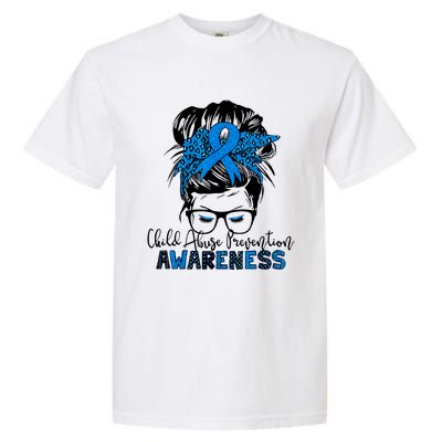 Messy Bun Child Abuse Prevention Awareness Protect Child Garment-Dyed Heavyweight T-Shirt